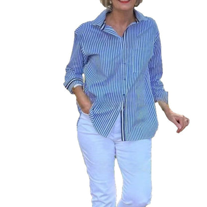 Damen Langarmbluse Gestreift Modern
