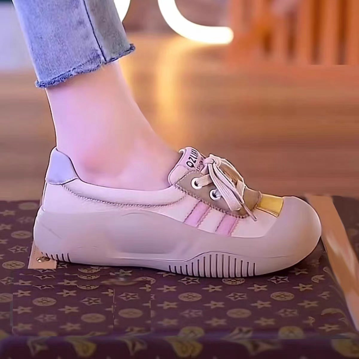 Damen Sneaker Sportlich Schnürschuhe Modern Mode
