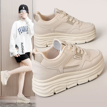 Damen Plateau Sneaker Hoch atmungsaktiv mit Dämpfung Schwarz - Norvielle