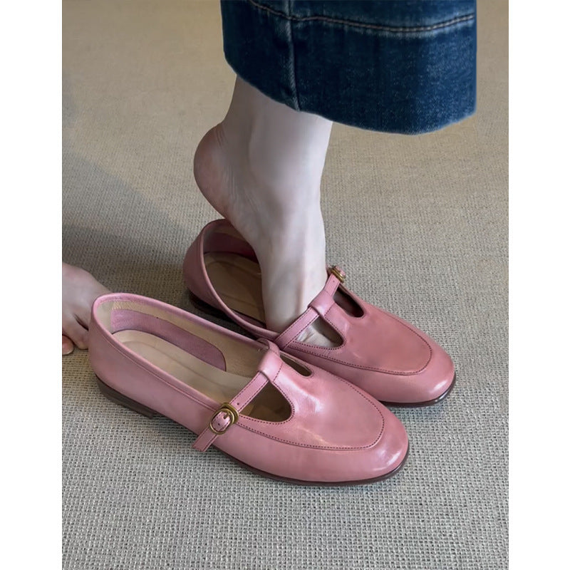 Damen Mary Jane Schuhe Elegant Riemenverschluss Schwarz - Norvielle