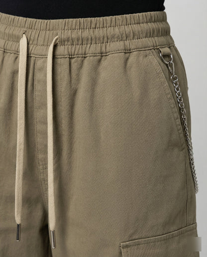 Damen Cargo-Hose Bequem Weit mit Kordelzug und Saumverstellung