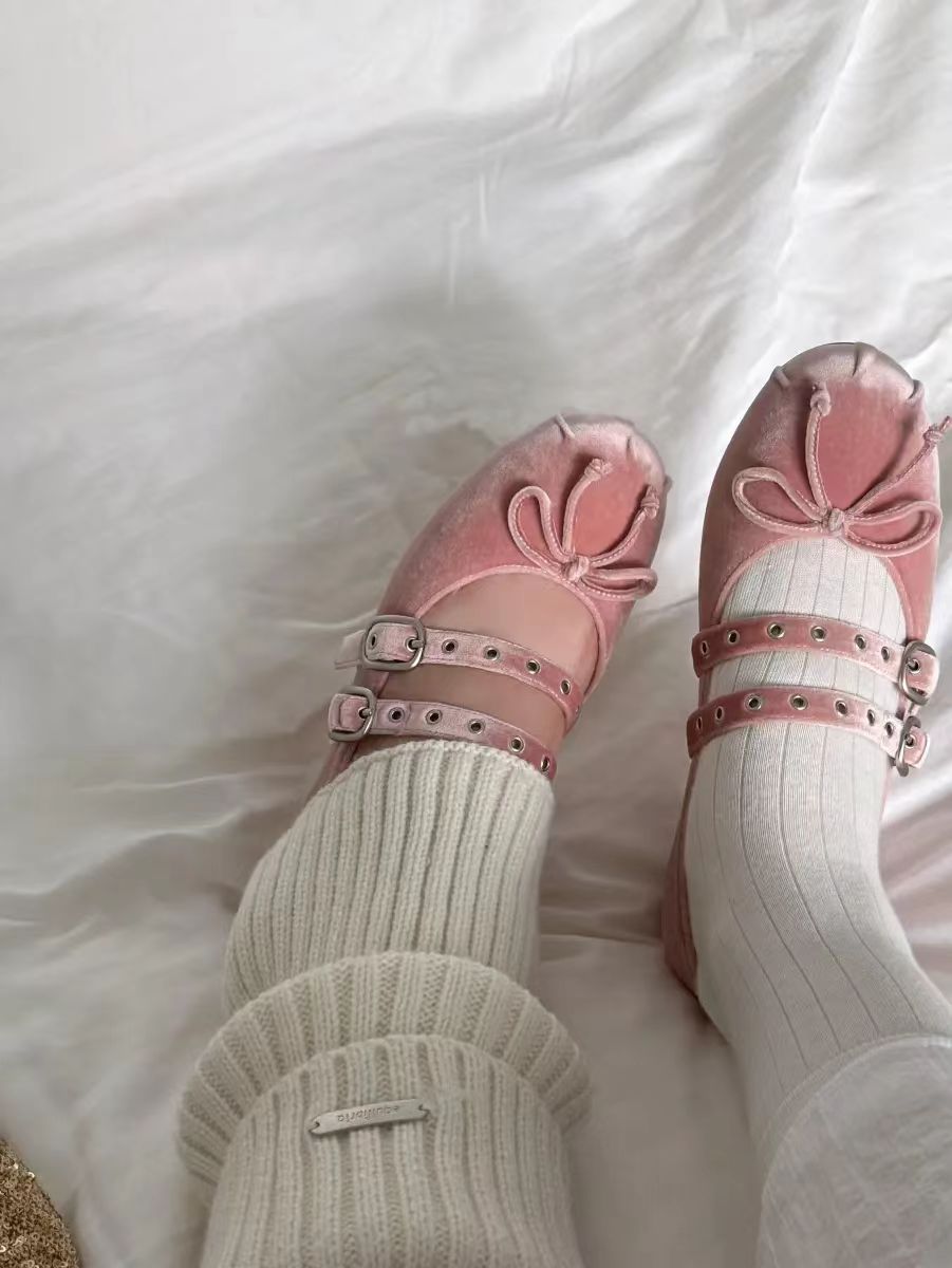 Damen Ballerinas mit Schnalle Elegantes Leder