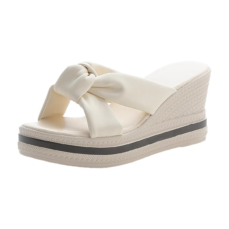 Damen Plateau-Sandalen Elegantes Knoten-Design
