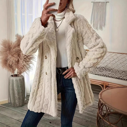 Damen Strickjacke Warm Kuschelig Mit Knöpfen - Norvielle