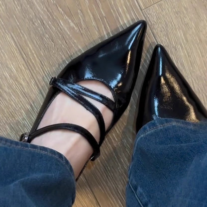 Damen Hochhackige Pumps mit Riemen Komfort