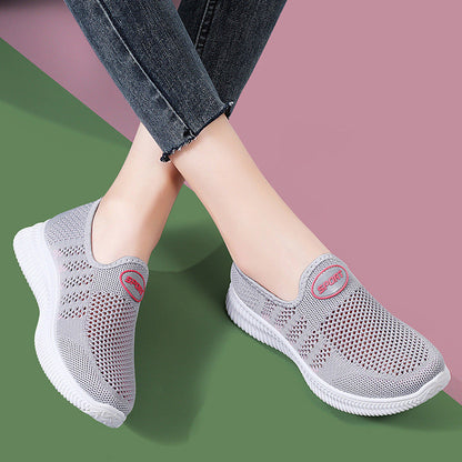 Damen Slip-On Schuhe Atmungsaktives Material Bequem Freizeit