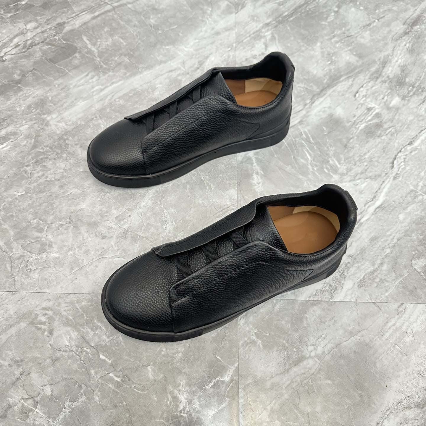 Damen Sneaker Slip-On Leder Rutschfest