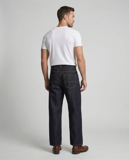 Herren Wide Leg Jeans Schwere Denim Hose