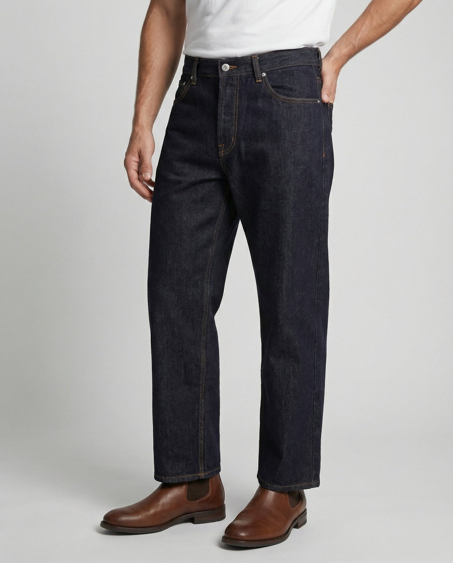 Herren Wide Leg Jeans Schwere Denim Hose - Norvielle