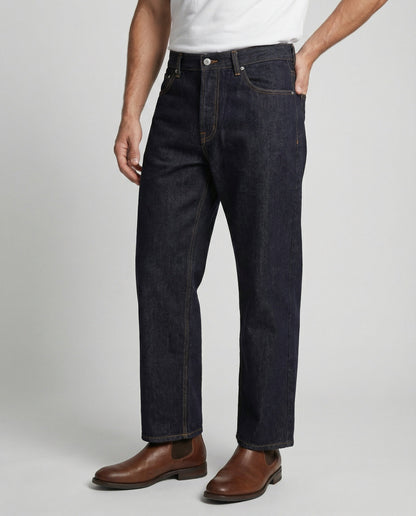 Herren Wide Leg Jeans Schwere Denim Hose - Norvielle