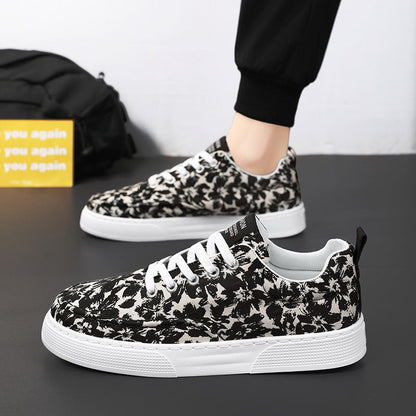 Damen Sneaker Blumenmuster Gummisohle Flexibel
