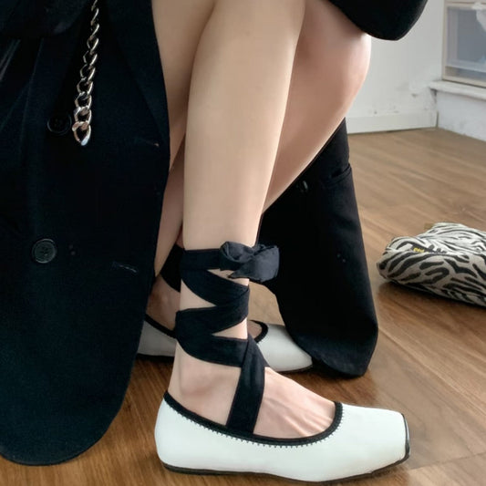 Damen Ballerinas Bequem Kreuzriemen Komfortschuhe - Norvielle