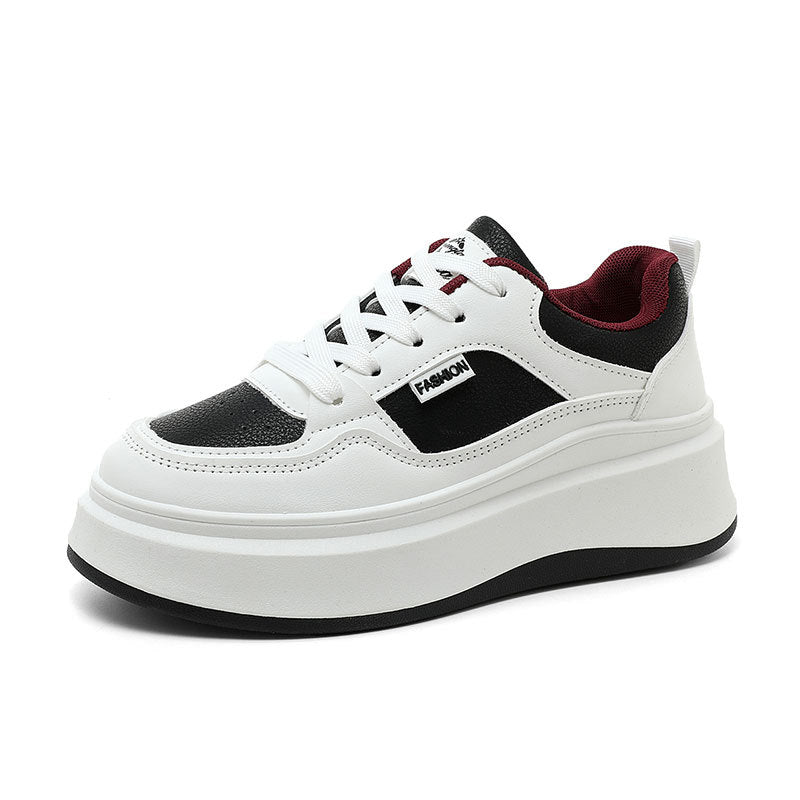 Damen Plateau Sneaker Atmungsaktives Material Gepolstert