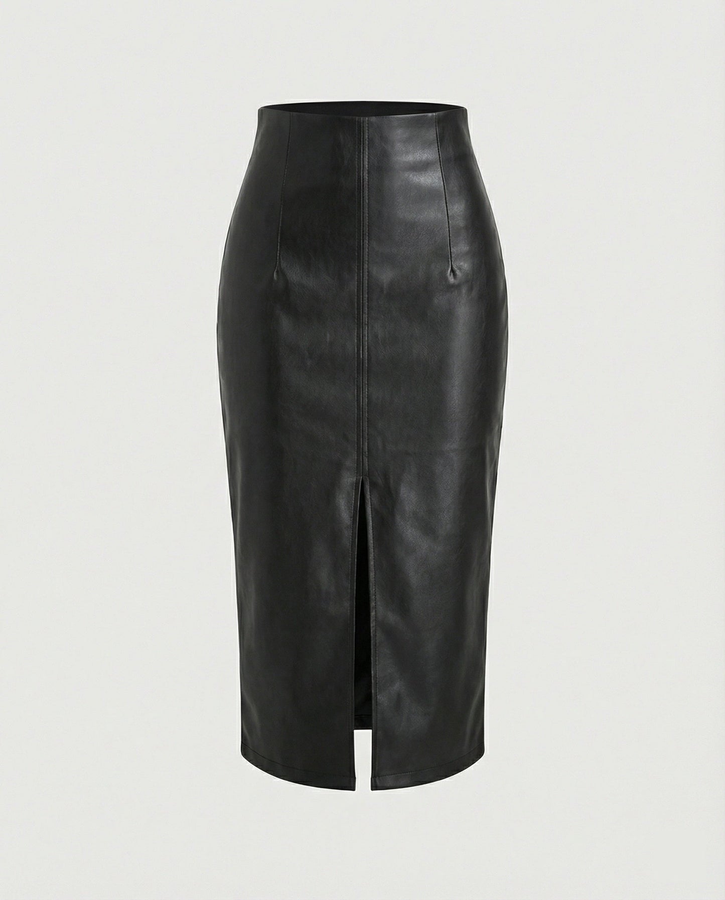 Damen Slim Fit Kunstlederrock