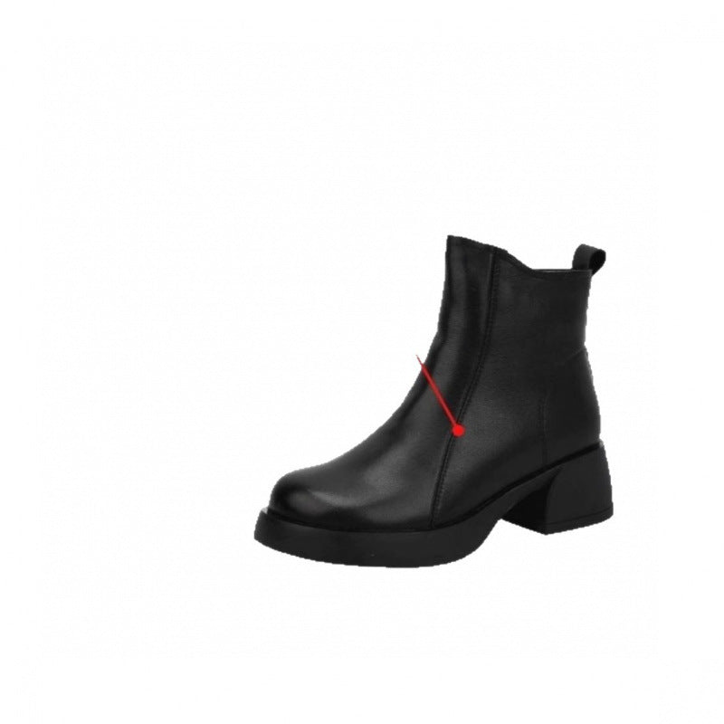 Damen Winterstiefeletten Warm Kuschelig Robust Blockabsatz wird