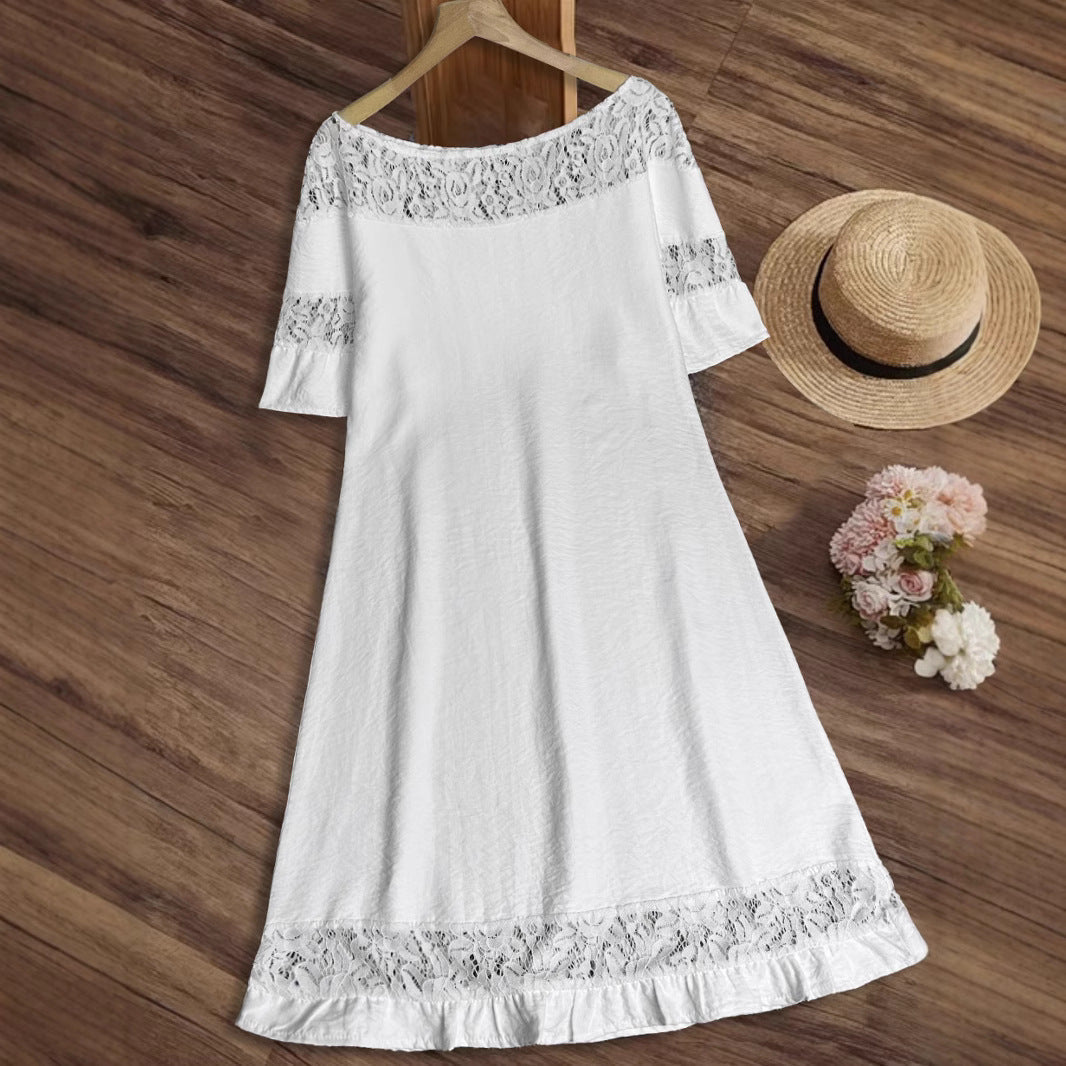 Damen Sommerkleid Leichtes Spitzenkleid Modern