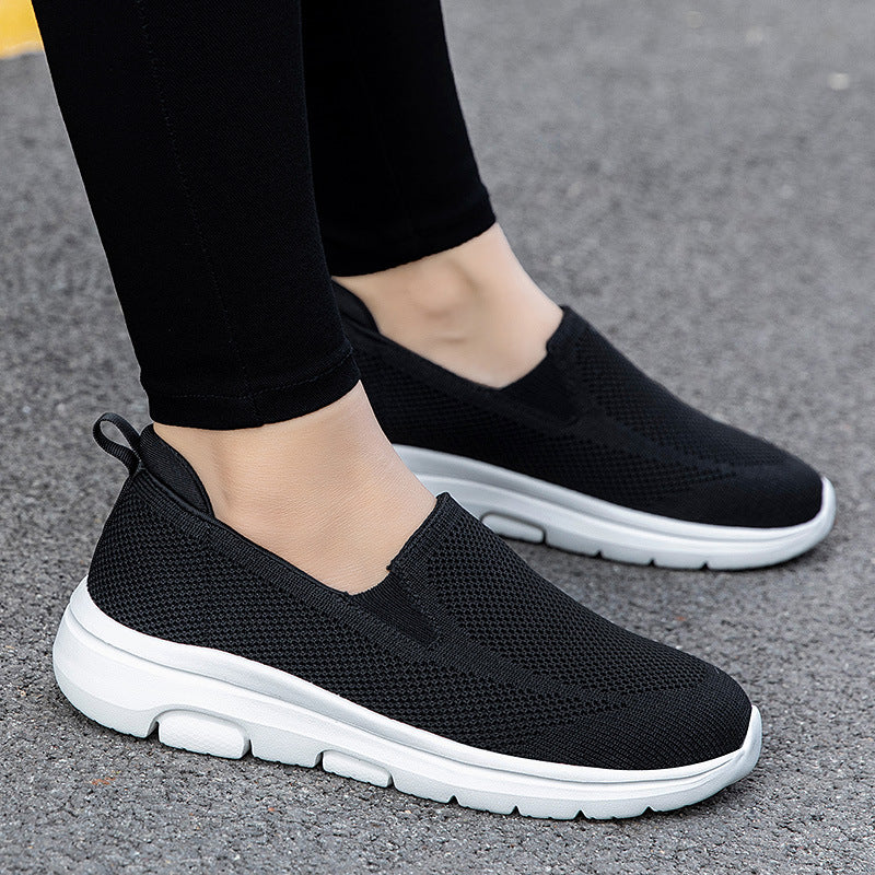 Damen Slip-On Sneaker Atmungsaktives Mesh e Fitnessschuhe