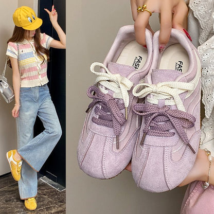 Damen Sneaker Sportlich Struktur-Obermaterial Rutschfest - Norvielle