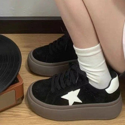 Damen Plattform Sneaker Hochzeitsschuhe Sternen Design