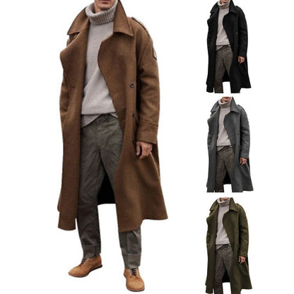 Herren Mantel Doppelter Knopfleiste Elegant