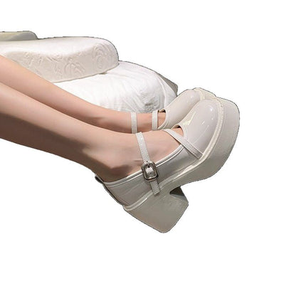 Damen Plateau Pumps Mit Riemen Hochabsatz