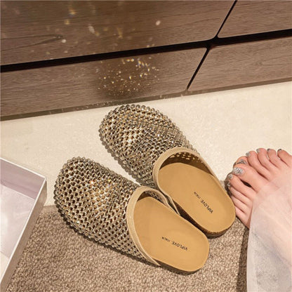 Damen Sandalen Glitzernd Sommer Schuhe