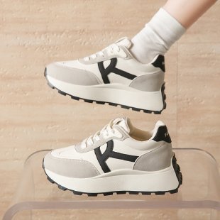 Damen Plateau Sneaker Sportlich Komfortabel