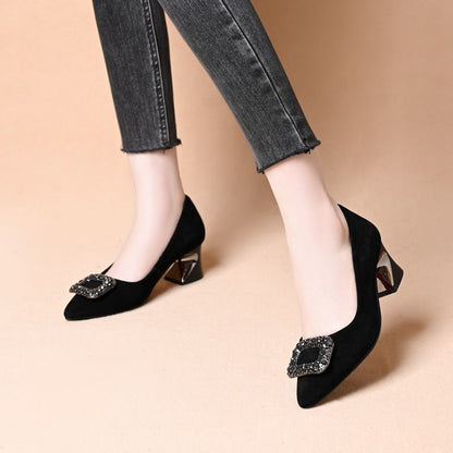Damen Hochhackige Pumps Glitzer Elegantes Leder