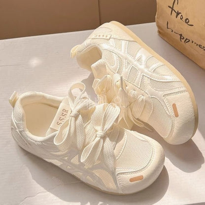 Damen Sneaker Atmungsaktives Mesh Schleifenoptik