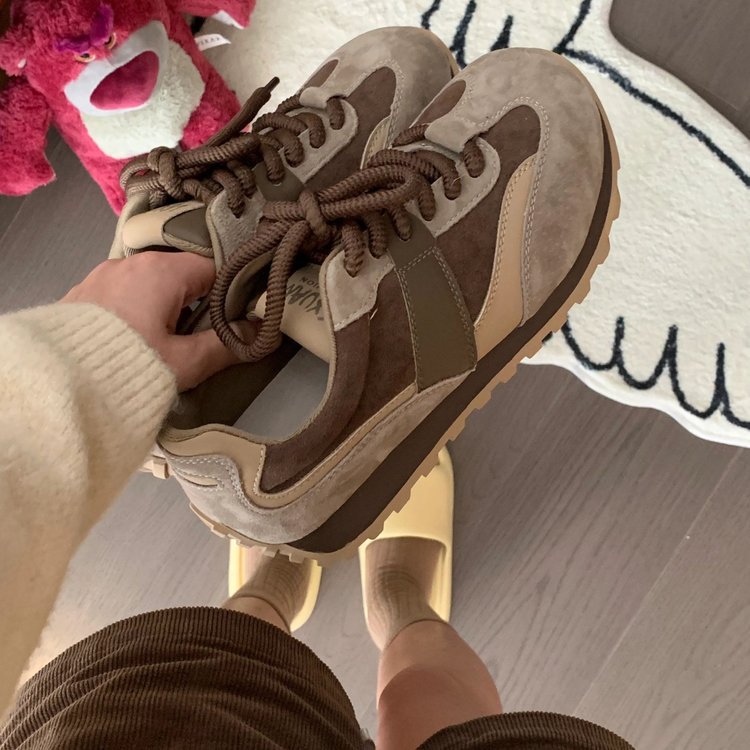 Damen Sneaker Sportlich Bequem Laufsohle Retro