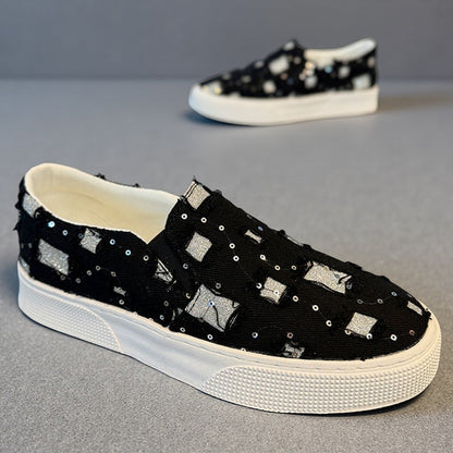 Damen Sneaker Glitzernde Oberfläche Komfortabel