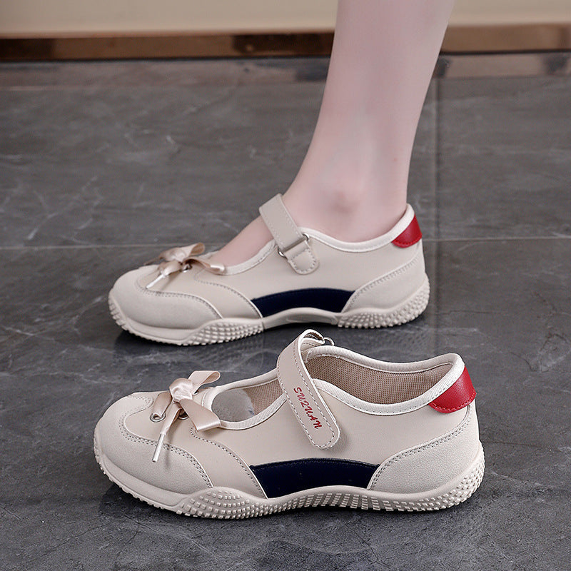 Damen Ballerinas Sportlich Klettverschluss Bequem