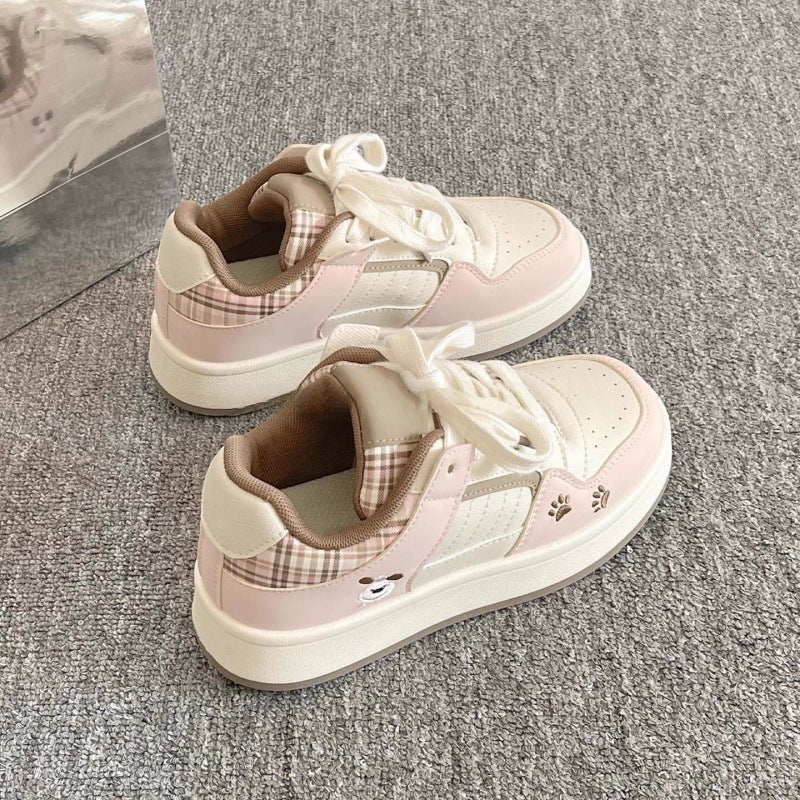 Damen Sneaker Karomuster Atmungsaktiv Bequem
