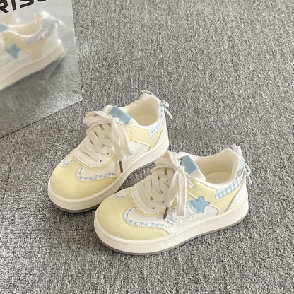 Damen Sneaker Sportlich Mit Sterne Applikation