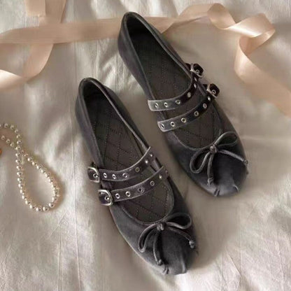 Damen Ballerinas mit Schnalle Elegantes Leder