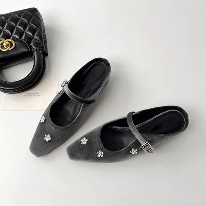 Damen Slingback Schuhe mit Blumenapplikationen