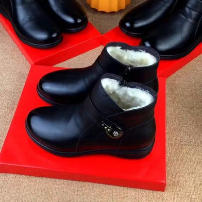 Damen Stiefeletten Elegantes Design Schnalle Reißverschluss