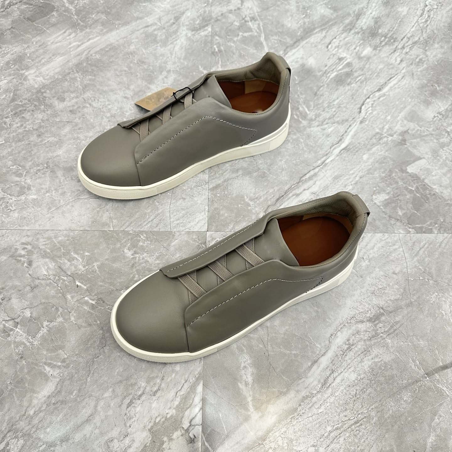 Damen Sneaker Slip-On Leder Rutschfest