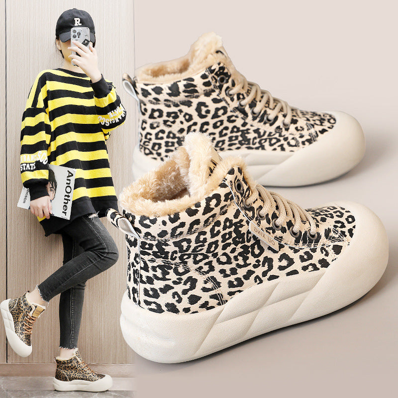 Damen High- Sneaker Wildleder Optik Kuschelig