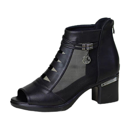 Damen Stiefeletten Atmungsaktives Leder Bequem