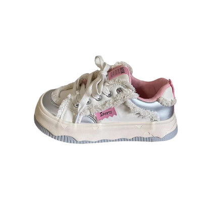 Damen Sneaker Bequem Kunstfell Trendy