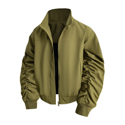 Damen Bomberjacke Stehkragen Elegant
