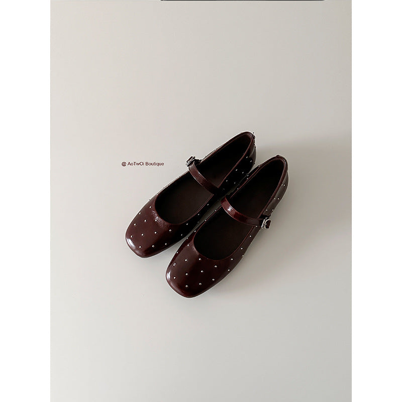 Damen Ballerinas Glitzer Schnalle Elegantes Design