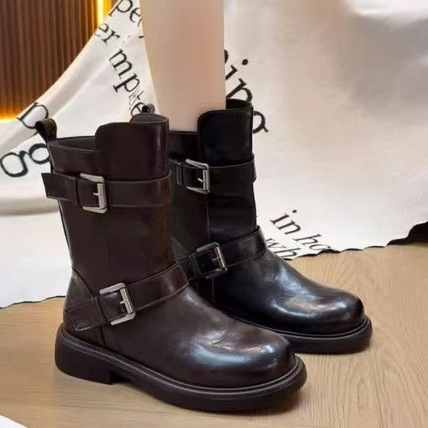 Damen Schnürstiefel Robustes Leder