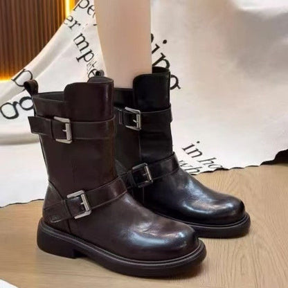 Damen Schnürstiefel Robustes Leder