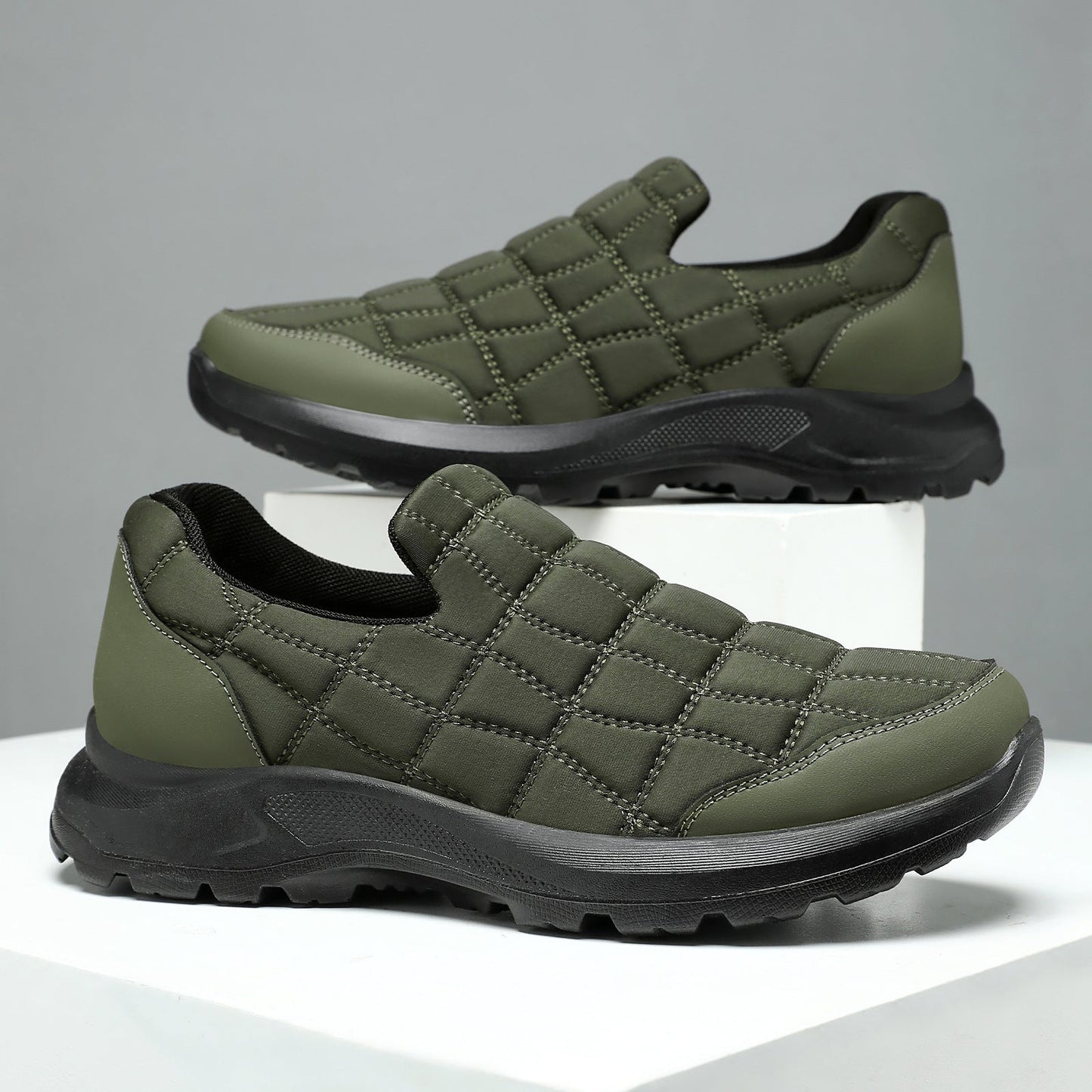 Damen Sneaker Bequem Slip-On Weiches Leder