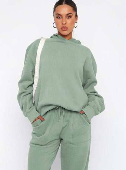 Damen Hoodie Jogger Set Weich - Norvielle