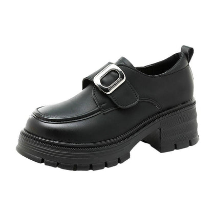 Damen Loafers Chunky Schnalle Bequem