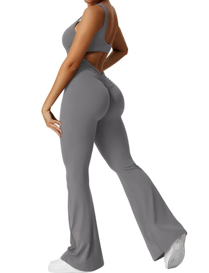 Damen Jumpsuit Rückenfrei Flare Style Sommer