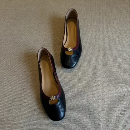 Damen Ballerinas Elegante Flats Schwarz - Norvielle